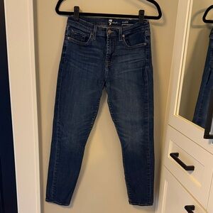 7 For All Mankind Dark Blue Ankle Jeans